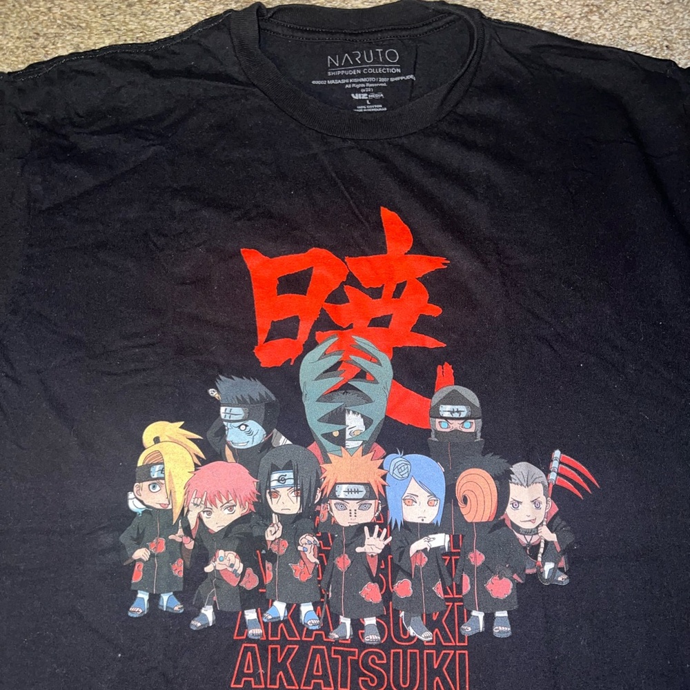 Naruto Akatsuki Black T-Shirt size Large